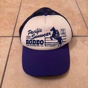Pacific Sunwear Rodeo Hat - Purple and White